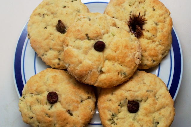 Chive Biscuits on a Plate