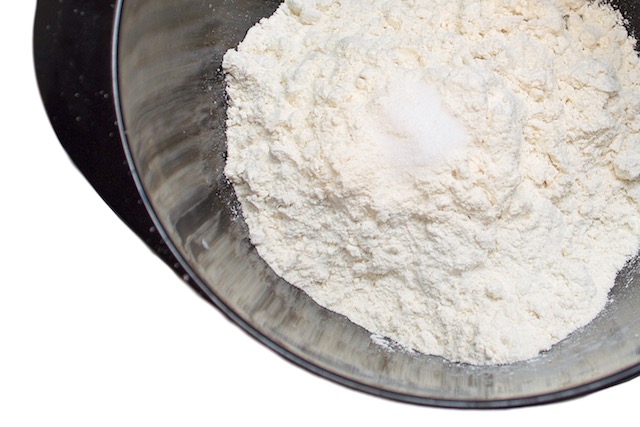 Flour in Bowl for Raspberry Tart Recipe