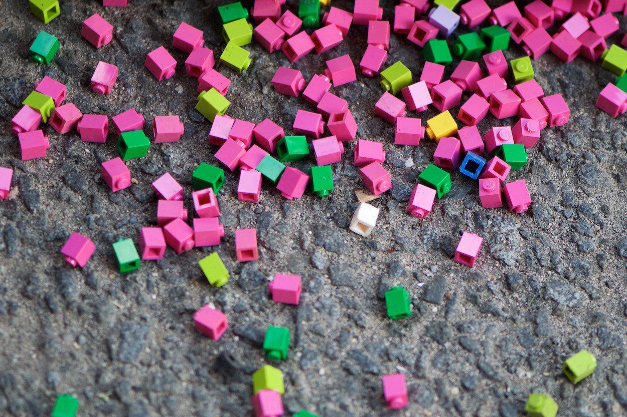 Pink Lego Pieces at World Maker Faire