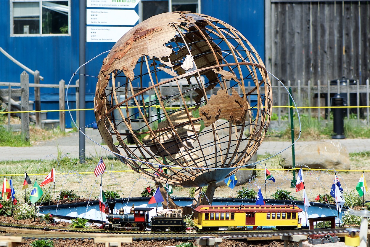 Model Train and Unisphere at World's Fair Train Show At Queens Botanical Garden