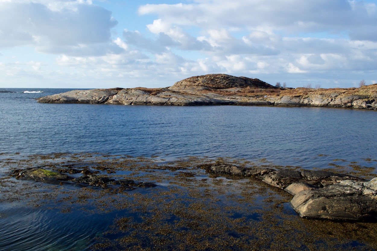 View of fjord around Atlanterhavsveien (Atlantic Ocean Road) in Norway