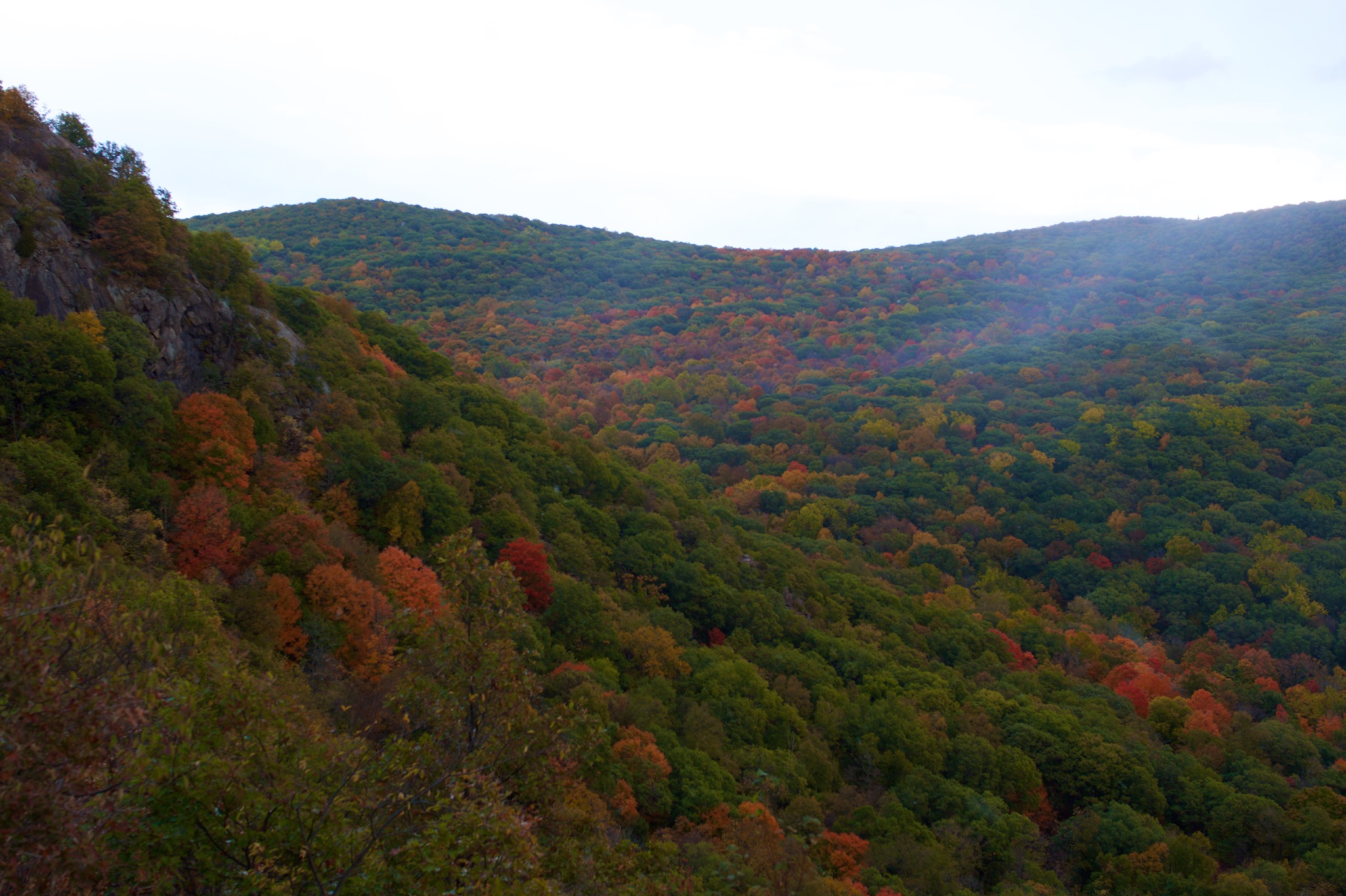 View of Fall Foliage from the top of Breakneck Ridge, New York