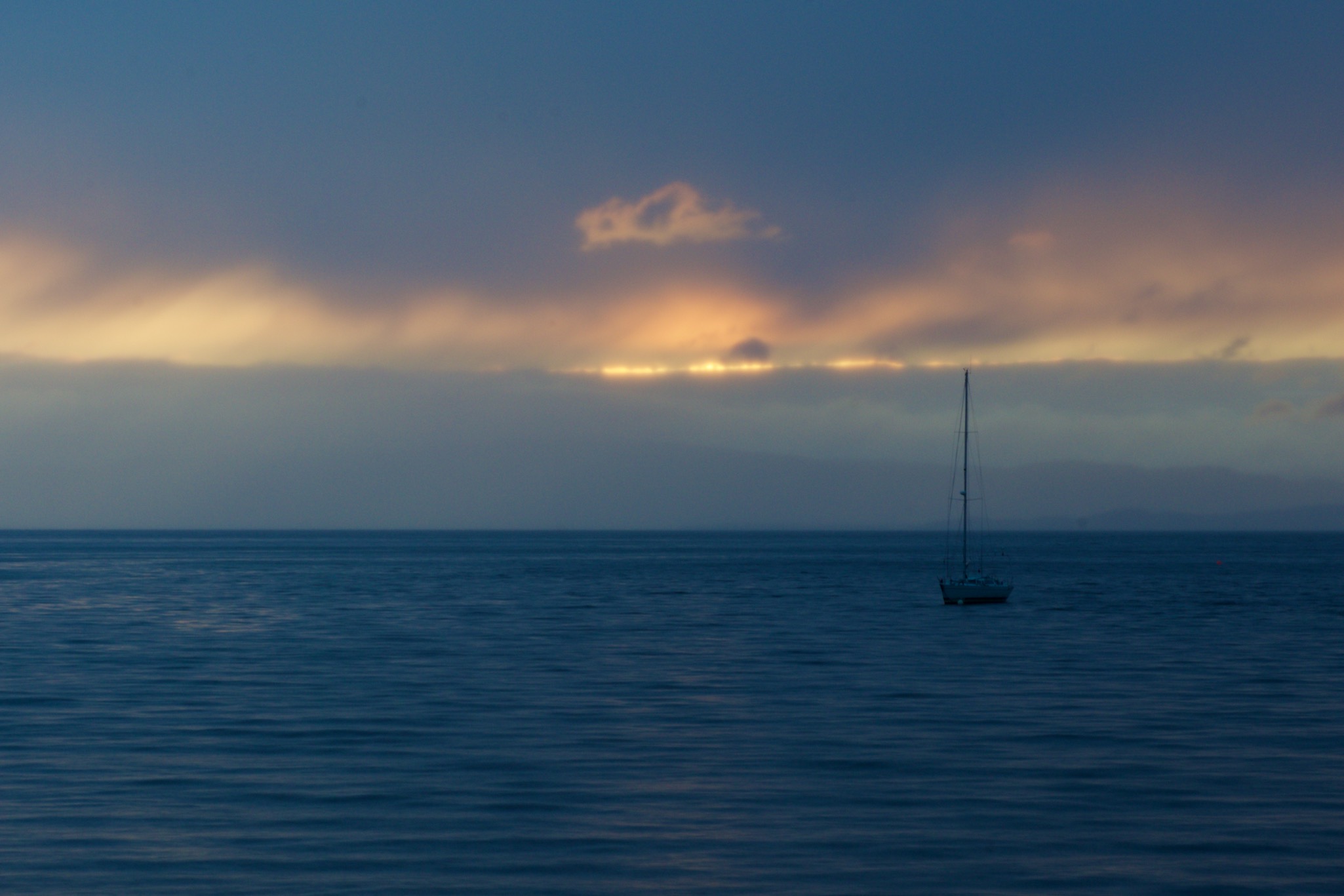 Sunset over the fjord in Hommelvik, Norway