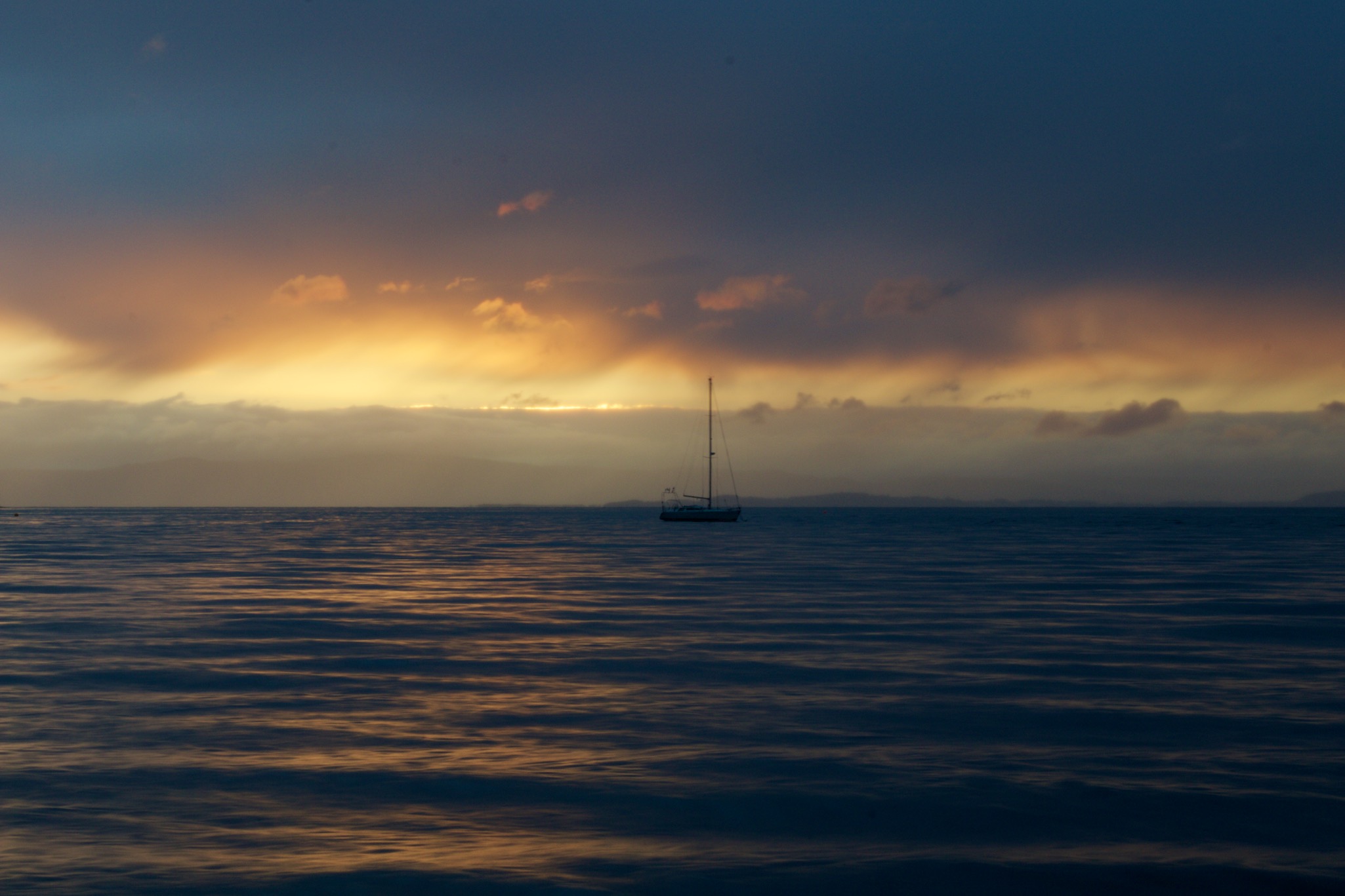 Sunset over the fjord in Hommelvik, Norway