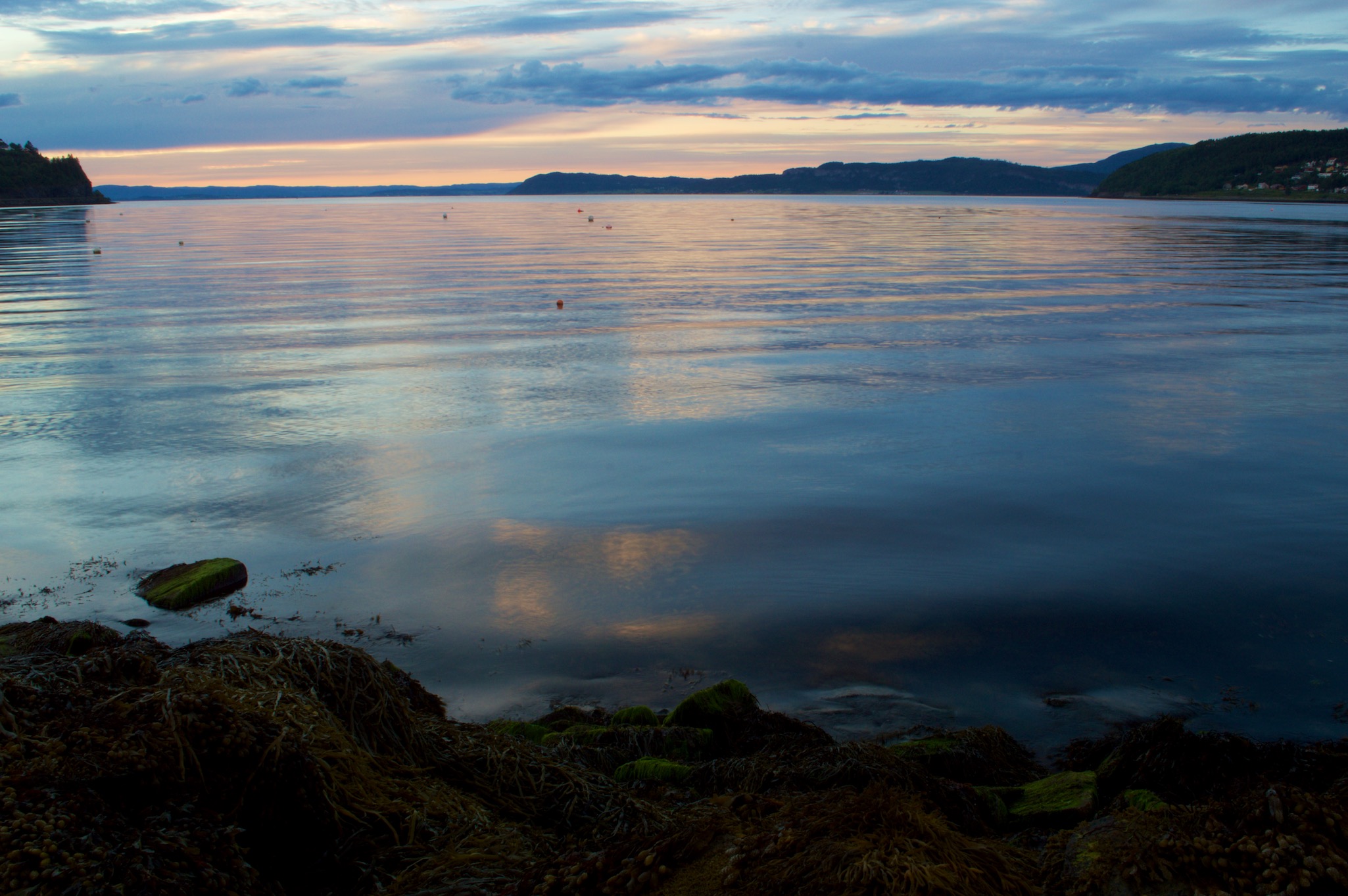 Sunset over the fjord in Hommelvik, Norway