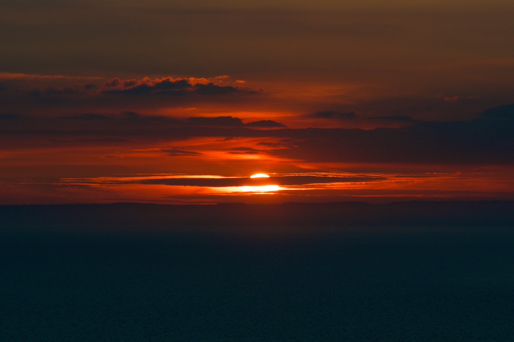 Sunset on the coast of the Isle of Portland England