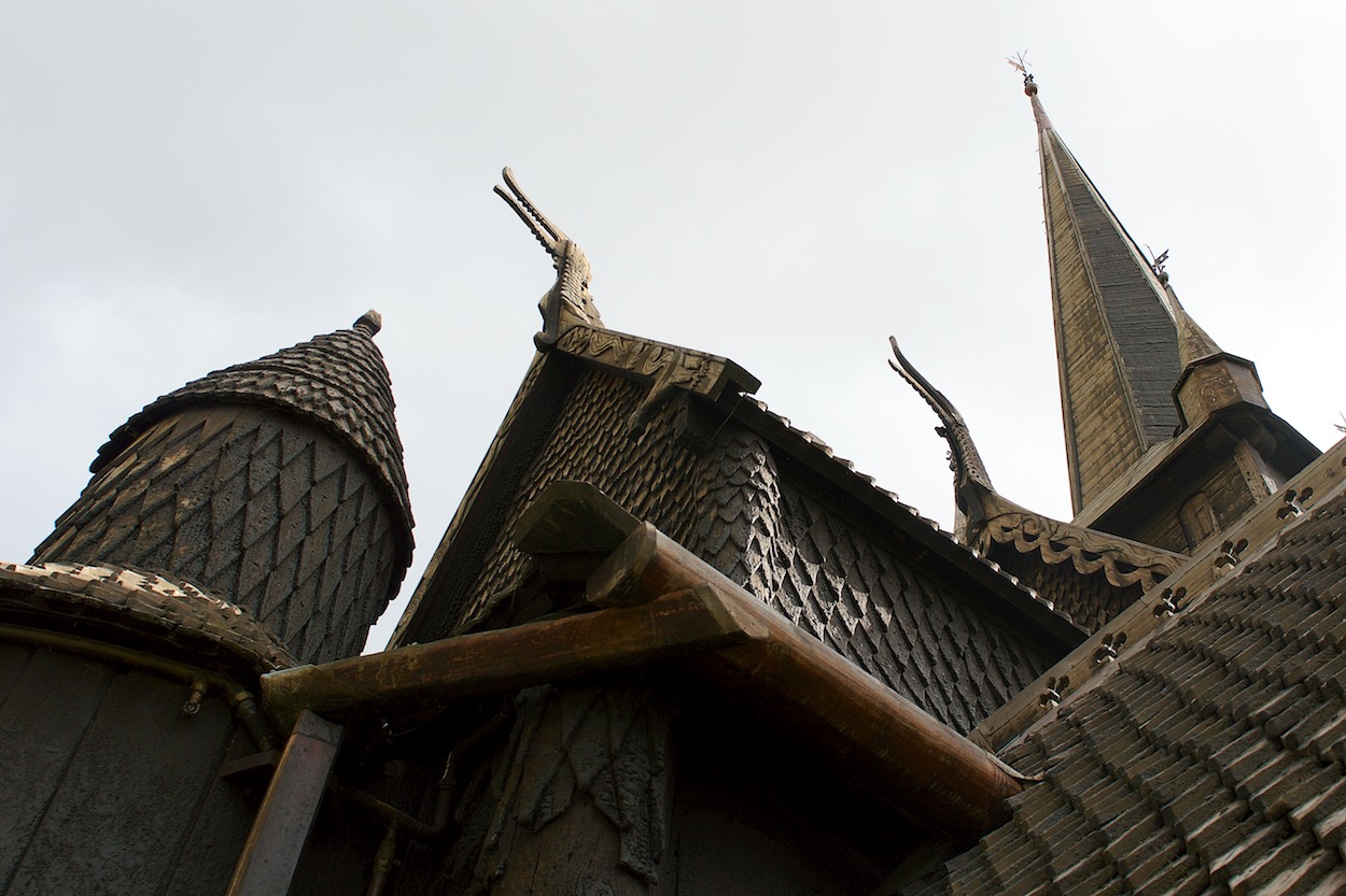 Stave Church Roof in Lom, Norway