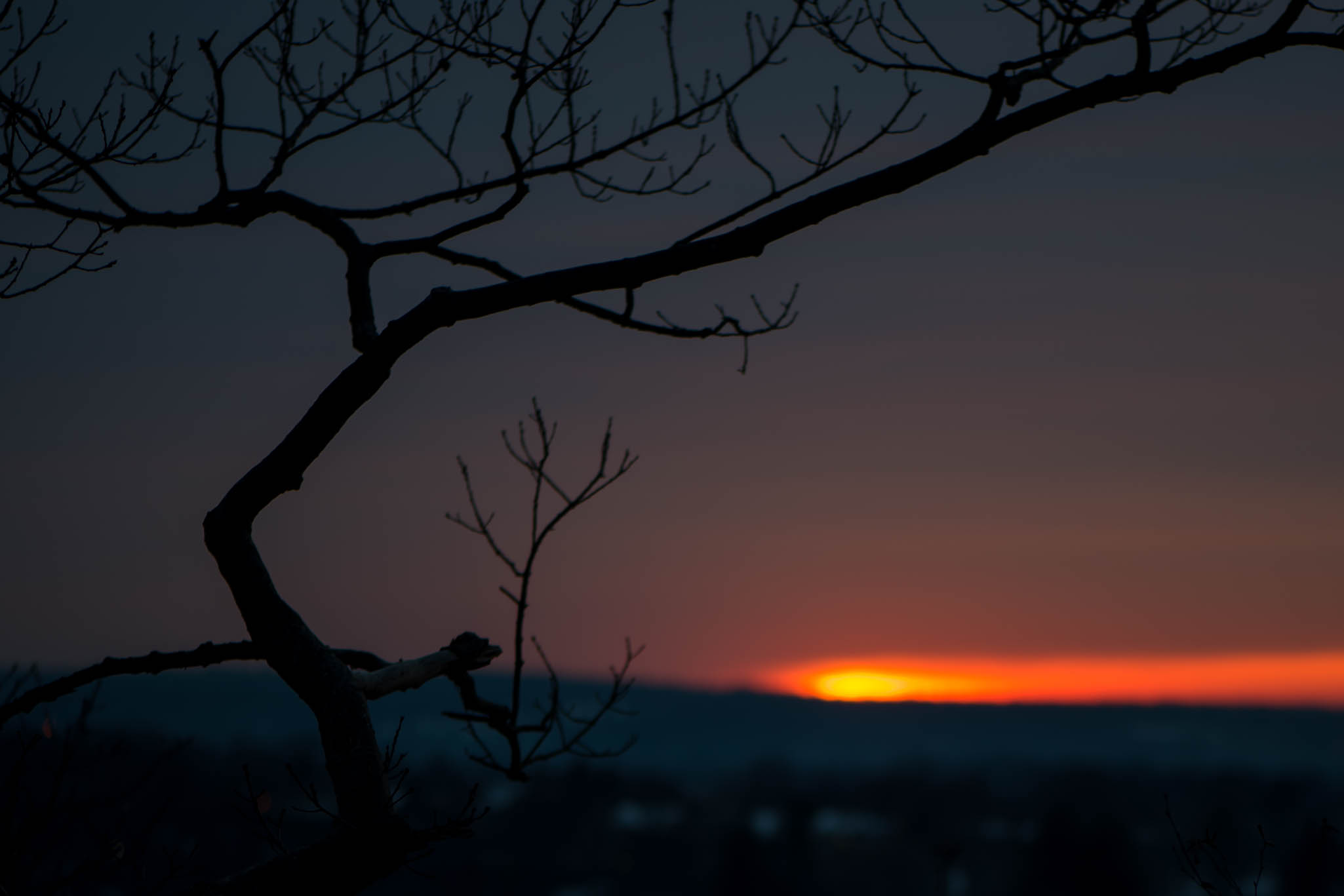 Sunset from East Rock Park in New Haven, Connecticut, USA