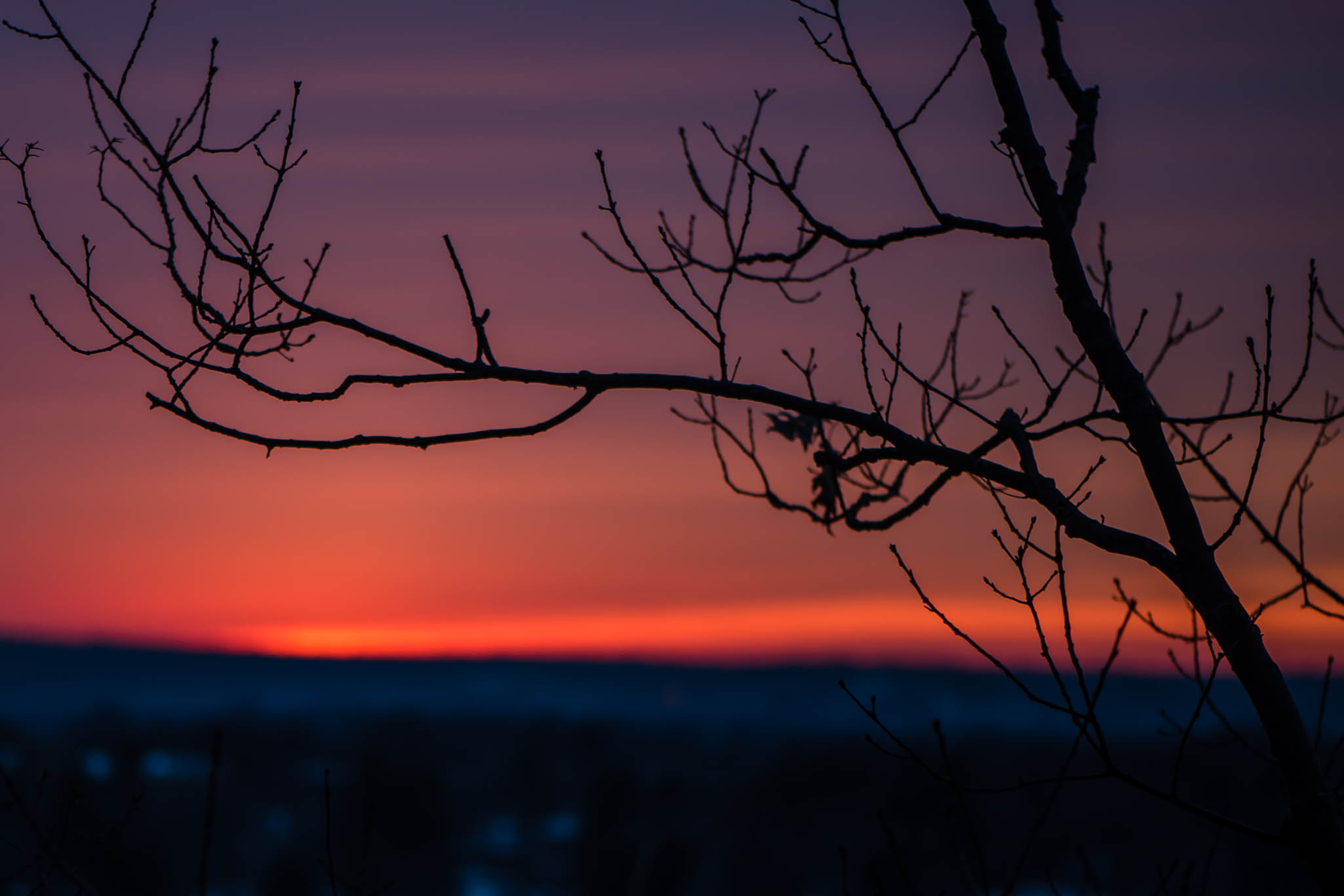 Sunset from East Rock Park in New Haven, Connecticut, USA