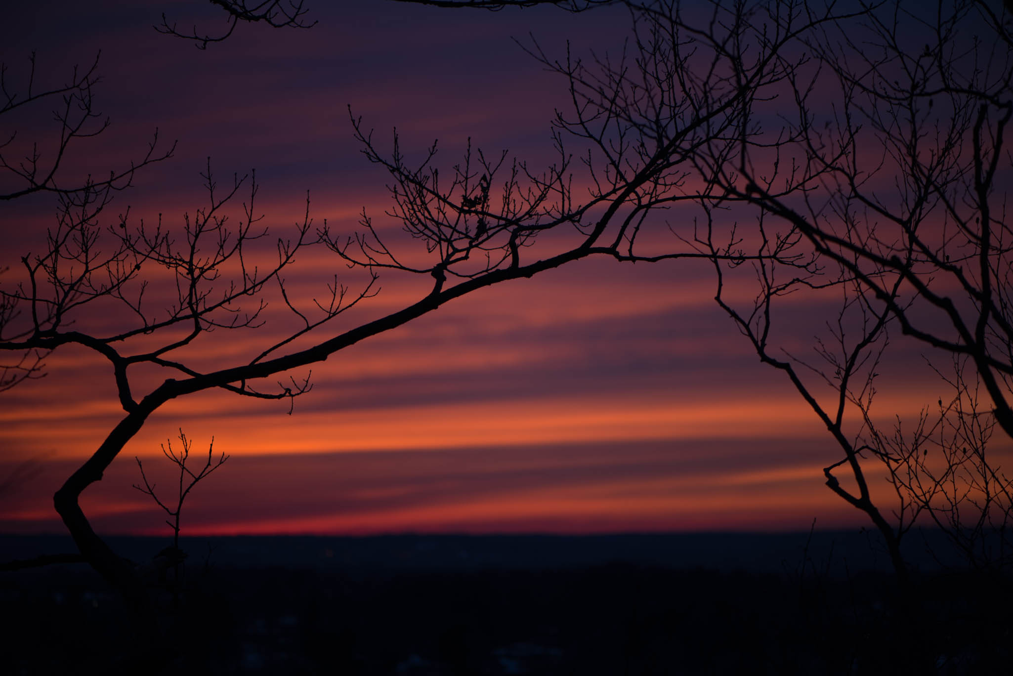 Sunset from East Rock Park in New Haven, Connecticut, USA