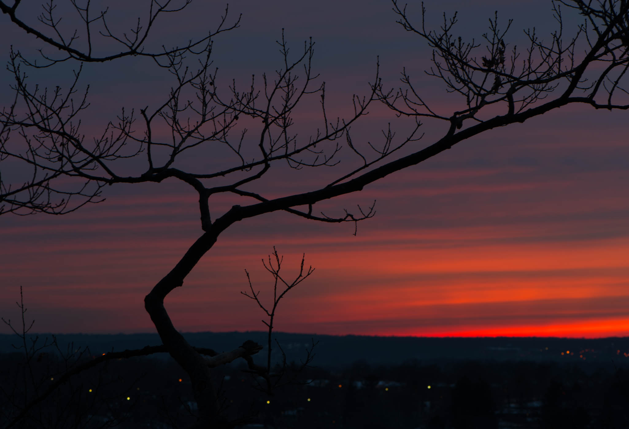 Sunset from East Rock Park in New Haven, Connecticut, USA