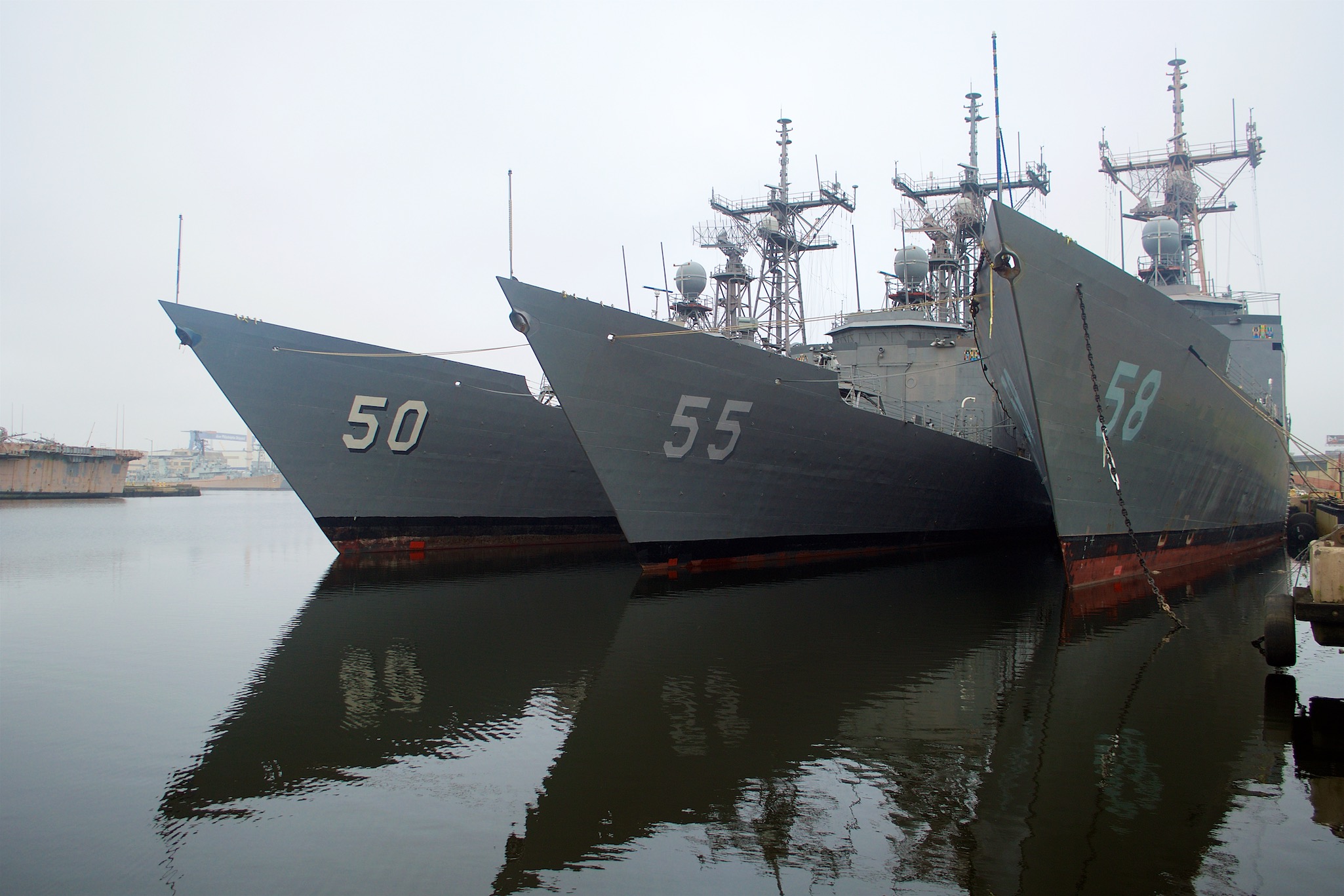 Ships in the Naval Yard in Philadelphia, Pennsylvania