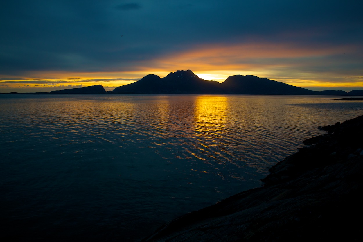 Sunset on the Beach in Sandnessjoen Norway