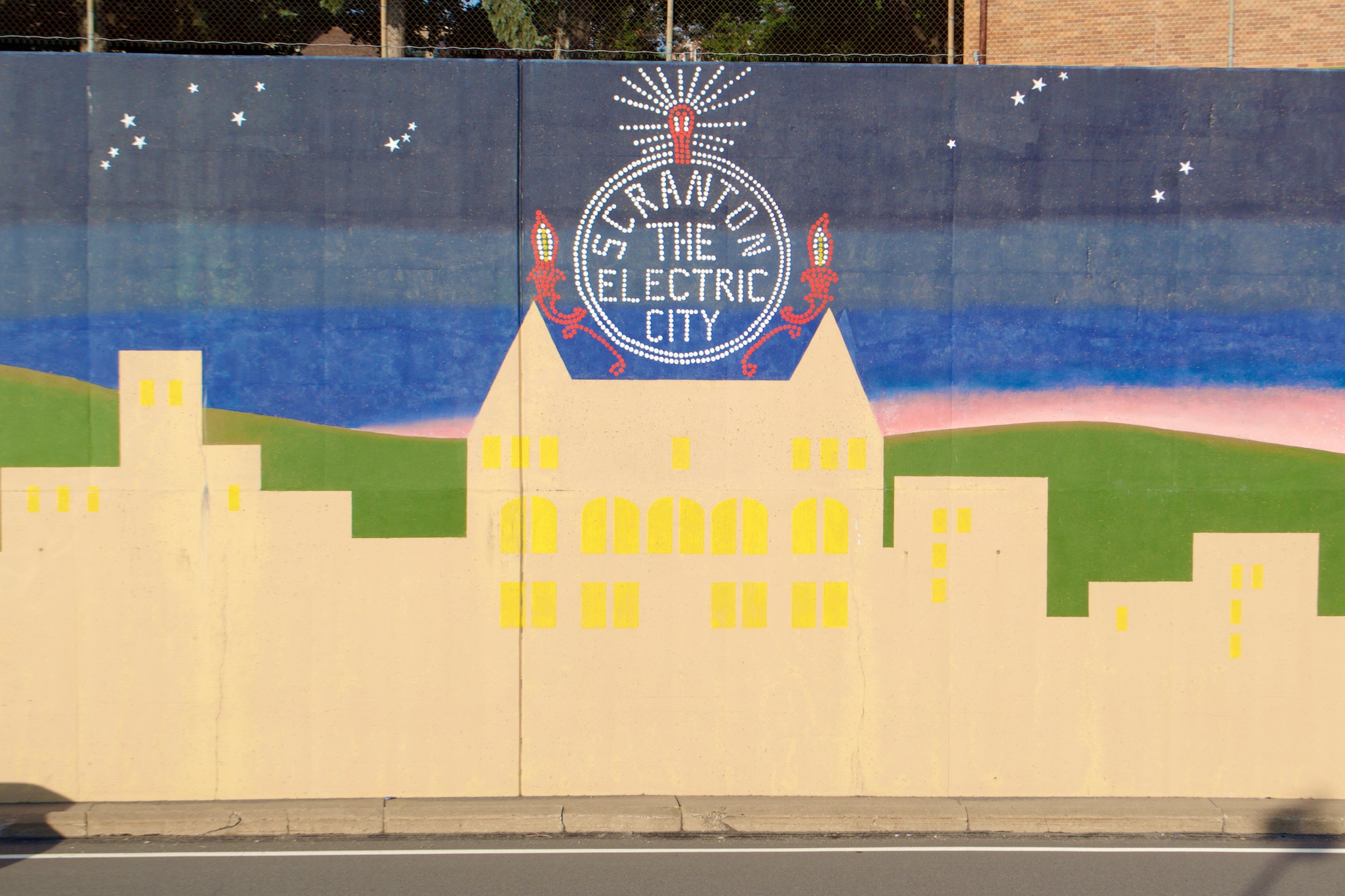 Wall Mural of the Electric City Sign in Scranton, Pennsylvania