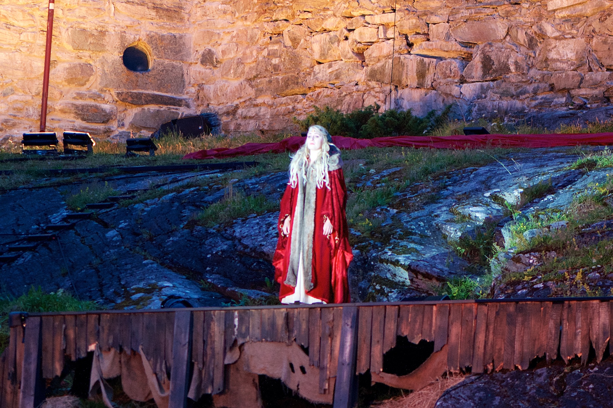 Singer from Midnight Opera at Steinvikholm Castle in Stjoerdal, Norway