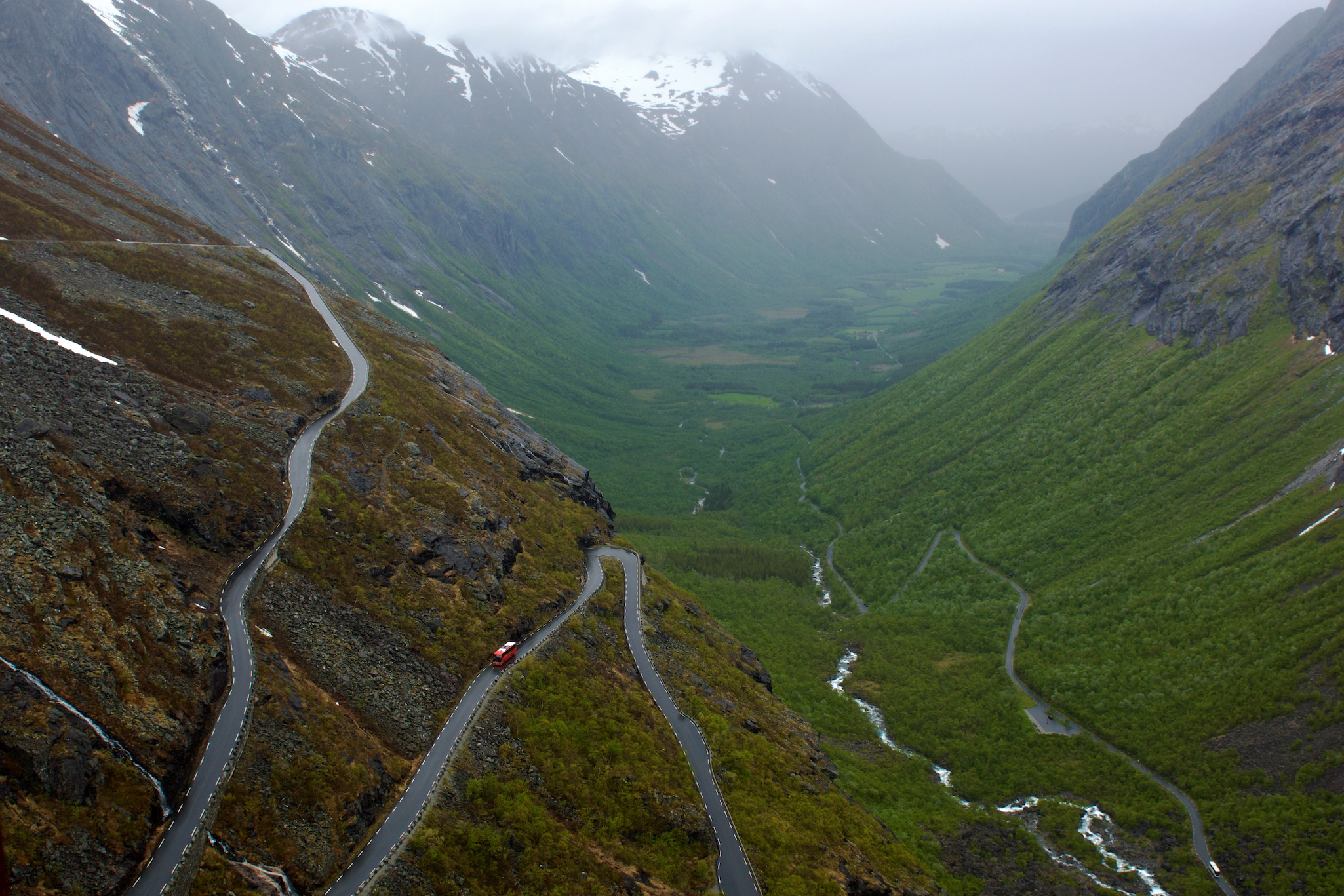 View of Roads Looking Down in Trollstigen, Norway